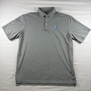 Johnnie-O Polo Shirt Mens Large Grey Meteor Short‎ Sleeve Golf Performance